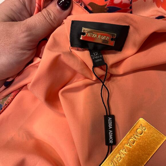 NWT Alexia Admor Floral Tala Wrap Long Sleeve Midi Dress Sz 12 - Picture 8 of 12